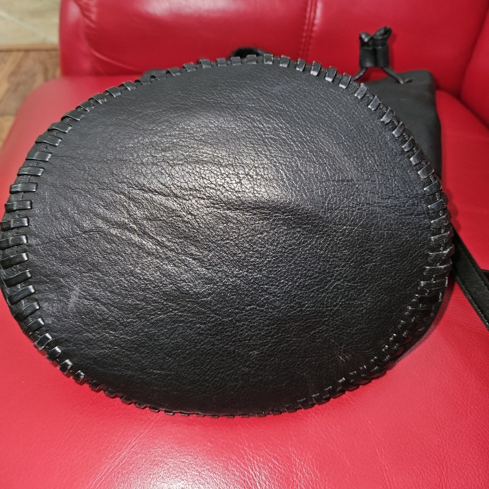 ALLSAINTS Capotal Collection Black Leather Bucket Bag All Saints SAMPLE - Picture 12 of 12